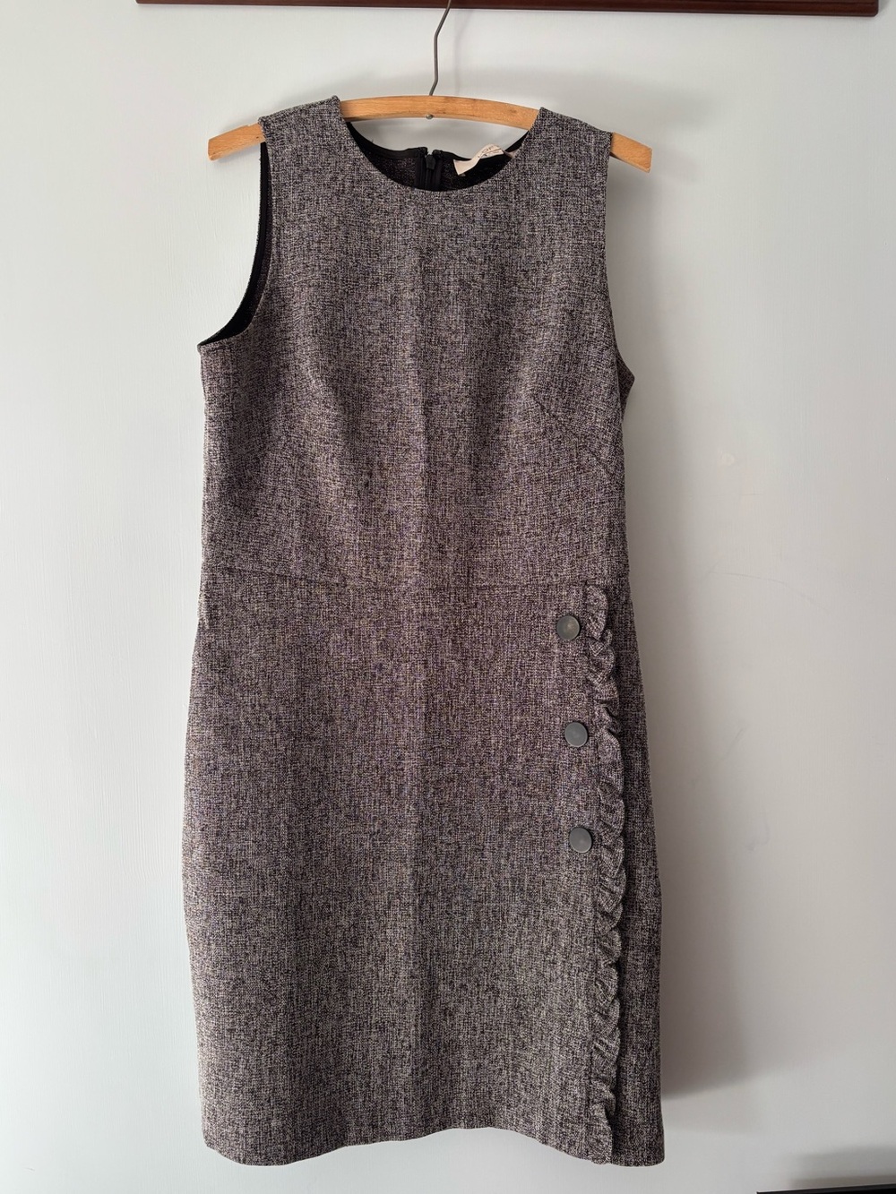 LOFT Sleeveless Tweed Midi Dress in Gray
